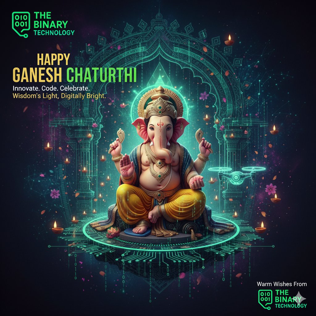 TheBinaryTech's tweet image. Wishing you Happy Ganesh Chaturthi from The Binary Technology