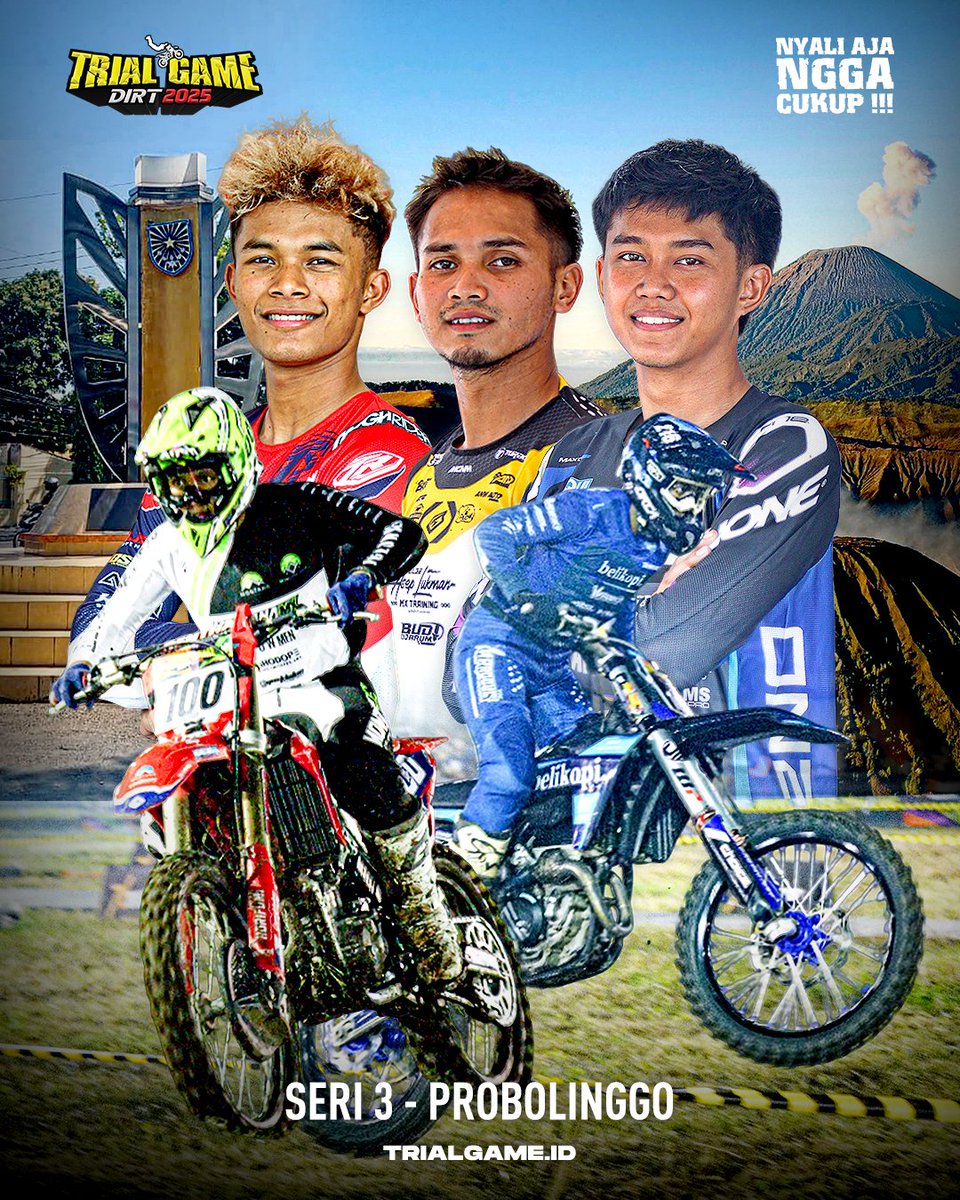IT'S RACE WEEK!! 🏁

Sirkuit Lapangan Karya Bhakti siap membuka duel sengit putaran Seri 3 kompetisi 76 Trial Game Dirt 2025!

Probolinggo, siap sambut para Pemenang? 👋

Info Lengkap Klik trialgame.id

#TrialGameID #76Rider #NyaliAjaNggaCukup #Motocross #Grasstrack