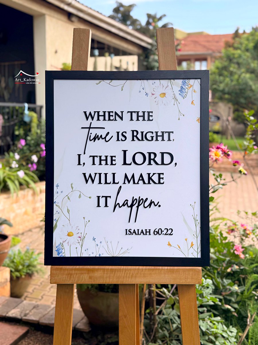 ⏳✨ “When the time is right, I, the LORD, will make it happen.” – Isaiah 60:22

Midweek reminder: God’s timing is never late. 🙌💛

💭 What are you trusting Him to make happen this season?

📲 Orders &amp; inquiries: 0782448467

#WednesdayWisdom #Isaiah6022 #GodsTiming #Faith