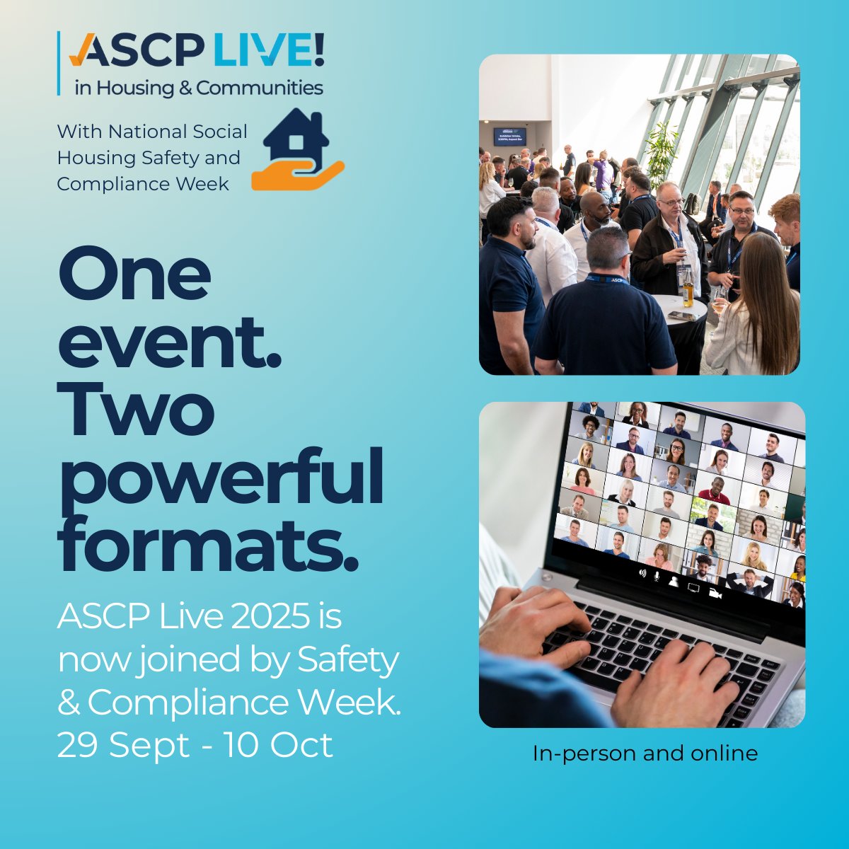 ASCP_UK's tweet image. Attend your way at #ASCPLive

🖥️ Free webinars: 2, 3, 6, 10 Oct
📍 In-person roadshows: 30 Sept - 10 Oct across 5 UK locations
🎯 Different agendas. Same goal - safety and compliance done right.

Register today: zurl.co/pgHaB 

#ASCPLive #HousingCompliance #AwaabsLaw