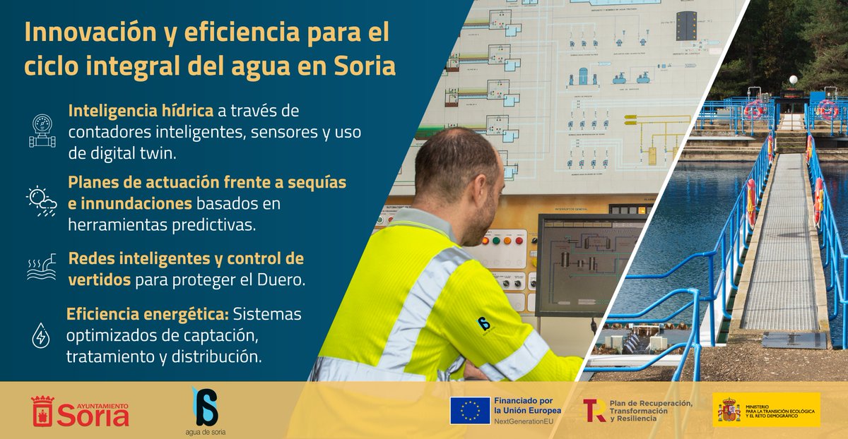 📷 Impulsamos la digitalización del ciclo integral del agua en Soria.

#Digitalizacion #CicloIntegraldelAgua #PERTE #NextGenerationEU