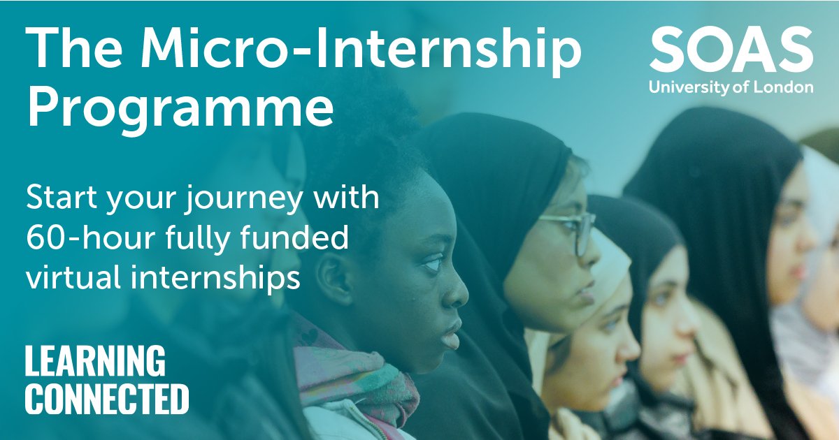 🌍 Applications are open for the SOAS Micro-Internship Programme 2025–2026!

60 hrs + fully funded internship = 💻 real-world projects + 🚀 career growth

Proud to partner with <a href="/SOAS/">SOAS University of London</a> to support students into meaningful work &amp; impact.

#MicroInternship #SOAS #LearningConnected