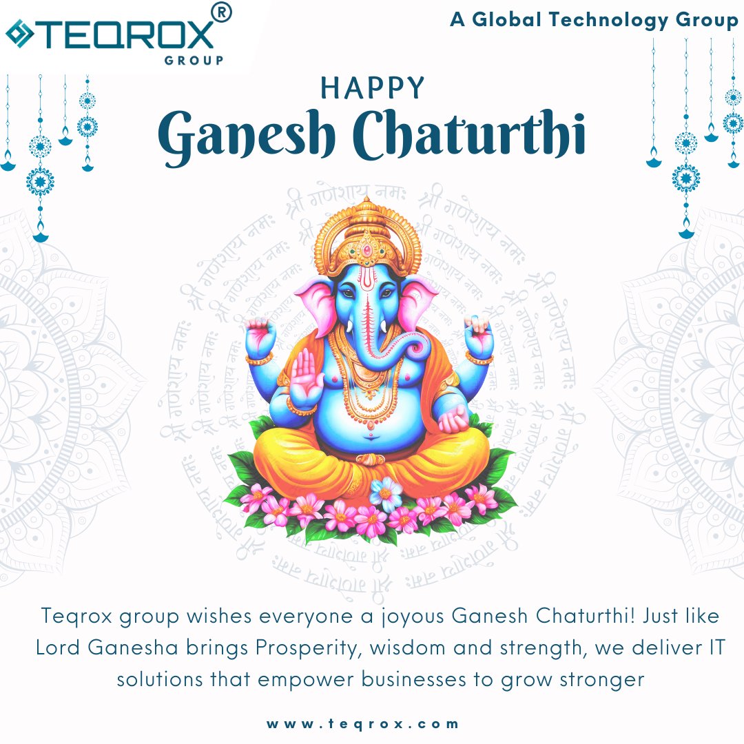 Teqroxsolutions's tweet image. 🎉 Teqrox Group wishes everyone a joyful Ganesh Chaturthi! May Lord Ganesha bless you with new opportunities, removing every obstacle in your journey to success.
🤝 Connect with Teqrox, One Stop solution for all your IT Needs

#GaneshChaturthi2025 #VinayakaChavithi #teqrox