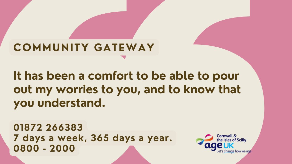 A couple of quotes from a busy weekend, a huge thank you to our staff, partners, and friends who supported the service over the bank holiday! 

365 days a year, 7 days a week, 0800-2000.
Phone 01872 266383
Email welcome@kernowgateway.org.uk