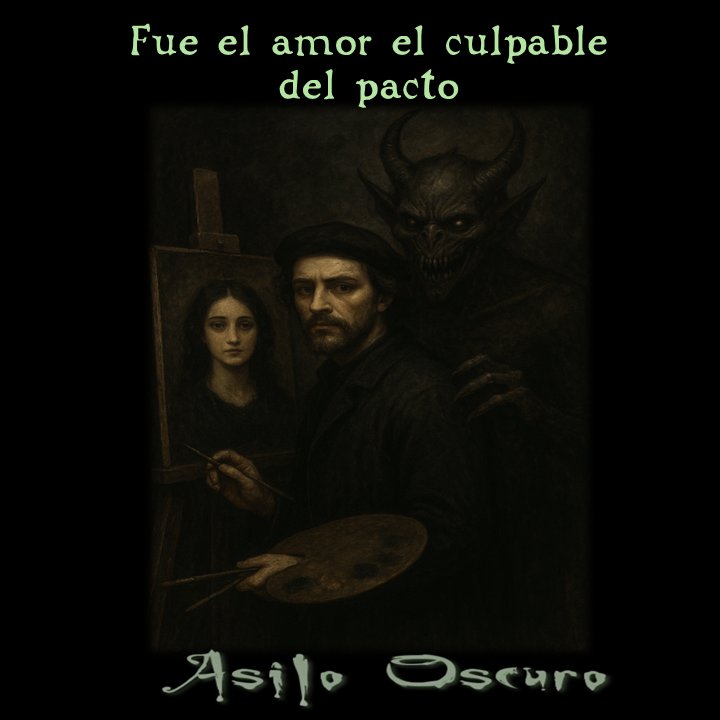 Fue el amor el culpable del pacto. ¿Para qué quería el alma si no tenía el corazón de ella? 
Nadie entendió la técnica con la que creaba sus cuadros, tan solo concluyeron que el tinte rojo utilizado no era el habitual y las espátulas debían estar muy afiladas.

#AsiloOscuro