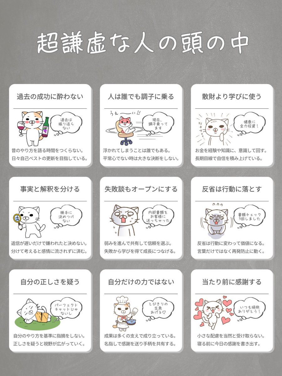 謙虚な人は、自分を過大評価も過小評価もしません。