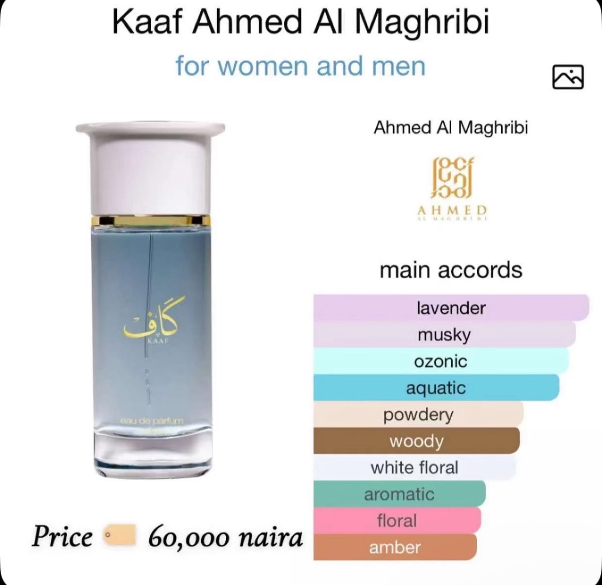SimisadeKelly's tweet image. Good morning, lovers of Arabian perfumes 😍
This is KAAF by AHMED AL MAGHRIBI
Long lasting, good projection and very mature, clean/fresh fragrance. 
🏷️: 56,000
📍: LAGOS
NATIONWIDE DELIVERY 🚚 ✅