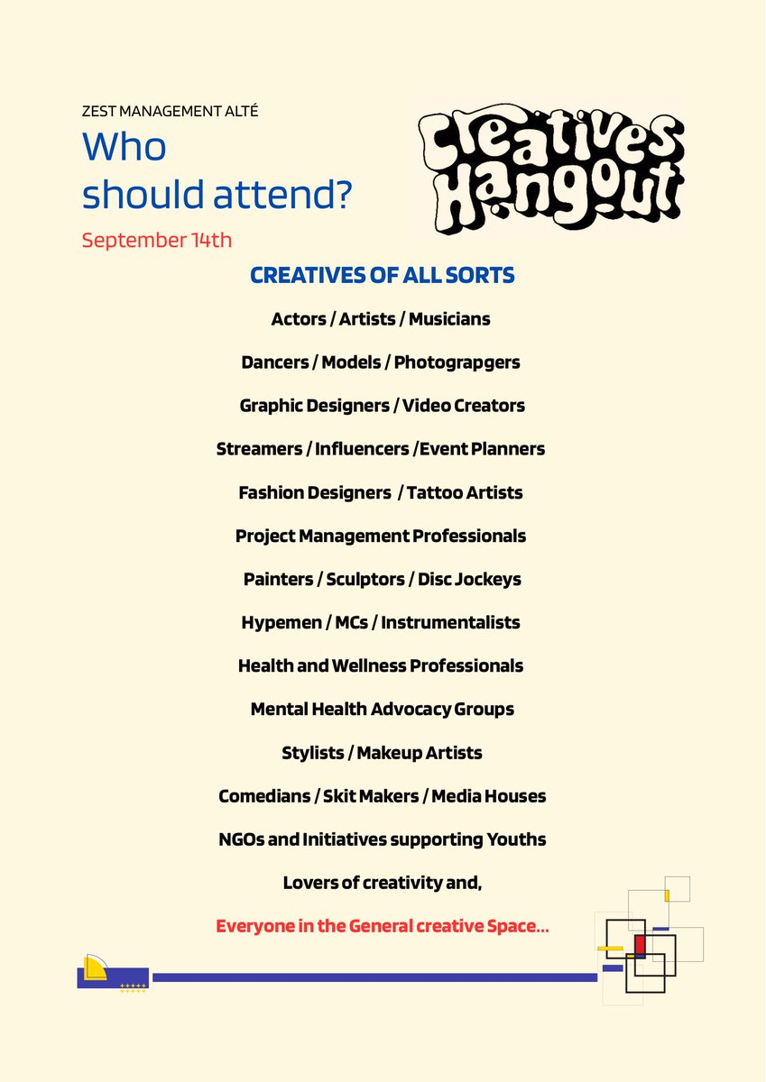 zema_group's tweet image. ALL YOU SHOULD KNOW ABOUT THE LARGEST GATHERING OF CREATIVES IN AFRICA….
You can Secure your FREE ACCESS and get more information here.. ↘️ forms.gle/quhqeF411m7nXn…
#CreativesHangoutLagos #LagosEvents #BatureBrewery #ZEMA #LagosCreatives #AltéCulture #LagosVibes