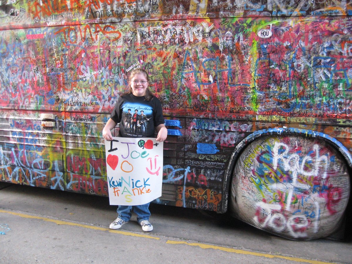 Lindsey (@wethelindsey) on Twitter photo Fun fact I posed in front of <a href="/jonasbrothers/">Jonas Brothers</a> bus in 2009 but didn’t have a sharpie to sign it and didn’t think to ask someone else. Ever since that day l keep a sharpie in my purse just in case I need it. This is from 8/09 anyone see their names? Haha Fun fact I posed in front of <a href="/jonasbrothers/">Jonas Brothers</a> bus in 2009 but didn’t have a sharpie to sign it and didn’t think to ask someone else. Ever since that day l keep a sharpie in my purse just in case I need it. This is from 8/09 anyone see their names? Haha