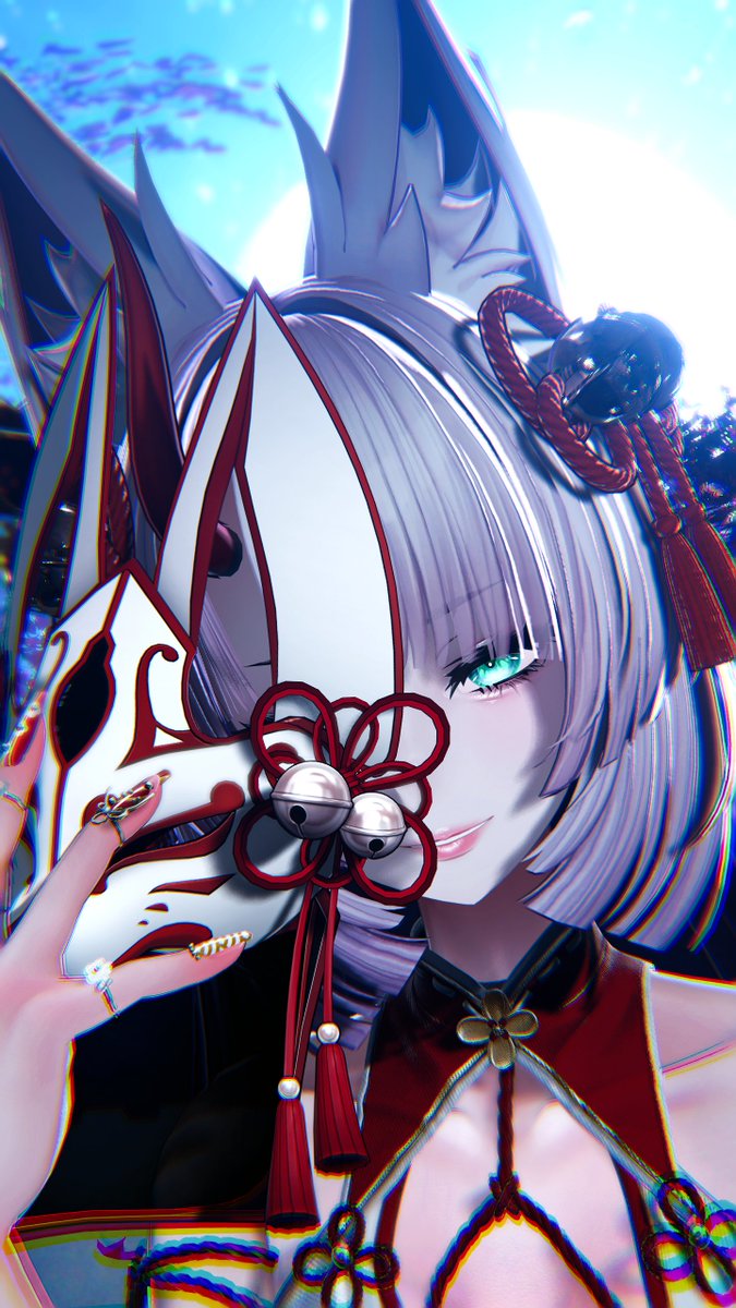 仕事が落ち着いたね！のお祝いで狐面を頂きました🙏✨
衣装と雰囲気が似合いすぎて最高です....
ありがとうございました😇😇😇
#Lasyusha #ラシューシャ