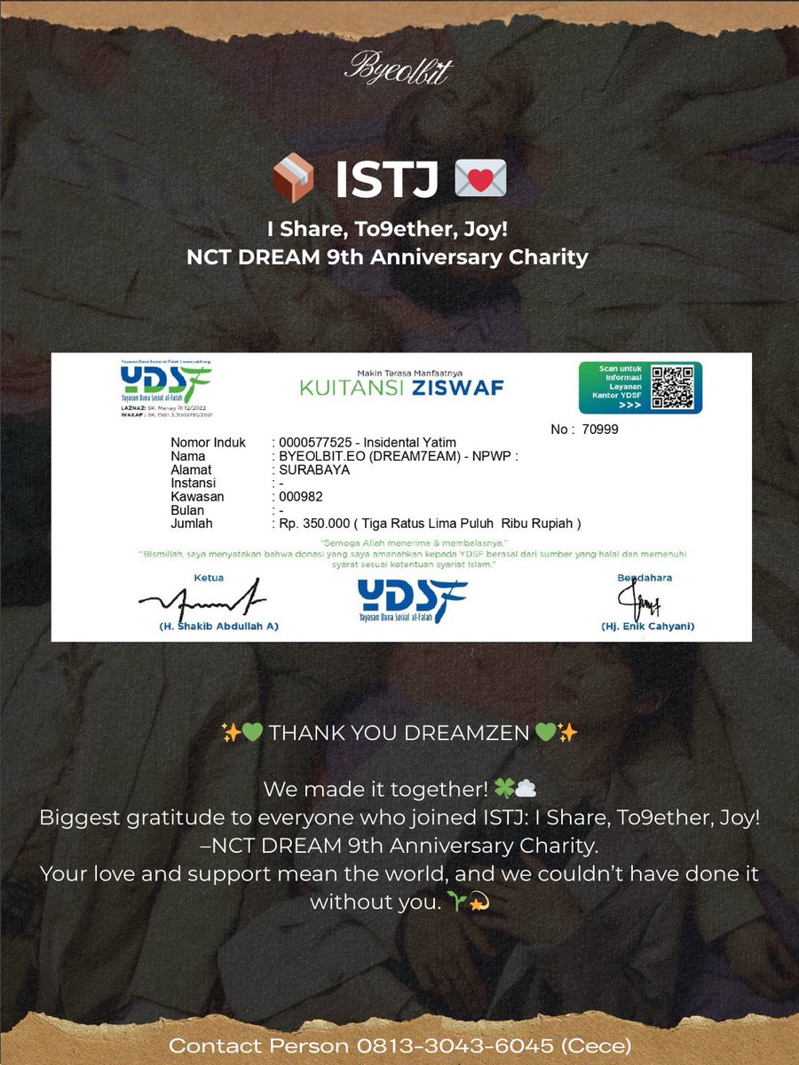 byeolbiteo's tweet photo. Thank you for sharing love with us at ISTJ: I Share, To9ether, Joy! 

💌 Donation Certificate is here!
Check &amp; download yours now ⤵️
https://t.co/ONylSebA79

9 HEAVENLY YEARS WITH 7DREAM  
#BeautifulSailin9With7DREAM
#너무_SUPER한_드림의_9주년

#NCTDREAM #ISTJDonation #ByeolbitEO https://t.co/HI27FCL6QE
