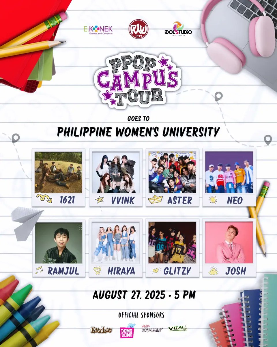 Manawaris_OFC's tweet photo. [ HIRAYA ON #PPOPCampusTour at PHILIPPINE WOMEN'S UNIVERSITY – PWU ]

Catch the performance of #HIRAYA with other PPOP groups at Philippine Women’s University this Aug 27, at 5pm!

See you there, Manawaris!

#HIRAYA_PH #HirayaPH
#HIRAYAatPPOPCampusTour
#HIRAYAatPPOPCampusTour_PWU https://t.co/RzE2eJr0Rb