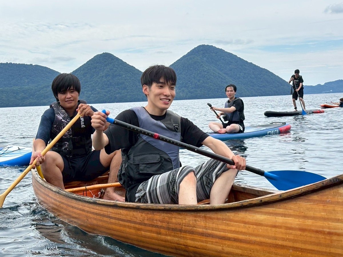 ski_mit's tweet image. 2025.8.13~14
スキー部の夏イベントでキャンプへ！
夜はBBQで盛り上がり、翌朝は洞爺湖でSUPとカヌーを体験し、自然の中でリフレッシュすることが出来ました🛶

興味のある方、ぜひ一緒に活動しませんか？新入部員・体験大歓迎です！

#室蘭工業大学スキー部 #室蘭工業大学 #スキー #大学生 #北海道