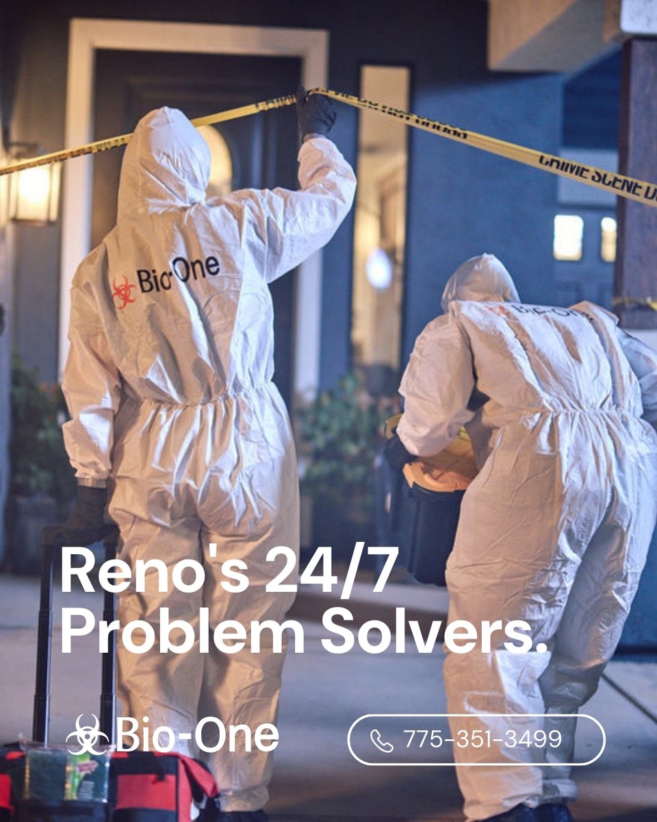 BioOneReno's tweet image. Got a problem? We've got the solution.
Reno's 24/7 biohazard problem-solvers.
Call anytime.
#HelpFirstReno