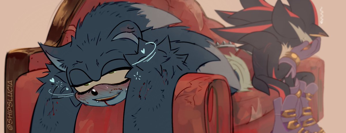 ShipsLucia's tweet image. "Bite or kiss? Why not both?"🫀🩸
#Sonadow #Shadonic #Werehog #Vampire