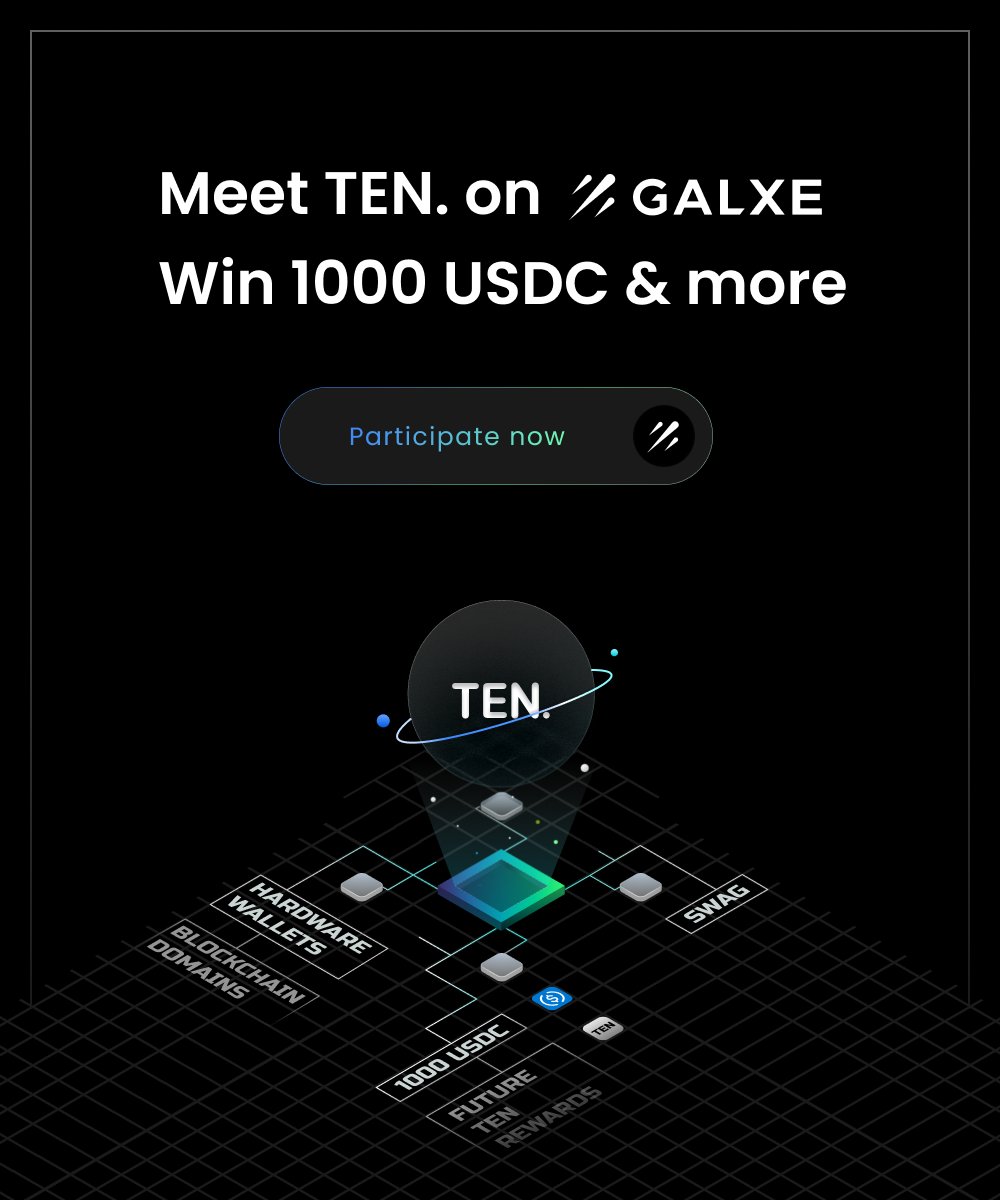dagmdemisew's tweet photo. 7

For specific steps to join the airdrop, users can:

Connect their wallets to the Ten Protocol testnet and add its network.

Request test tokens from the faucet on Discord.

Complete social engagement tasks on Galxe. @tenprotocol @cookiedotfun https://t.co/T2csw5A8gp