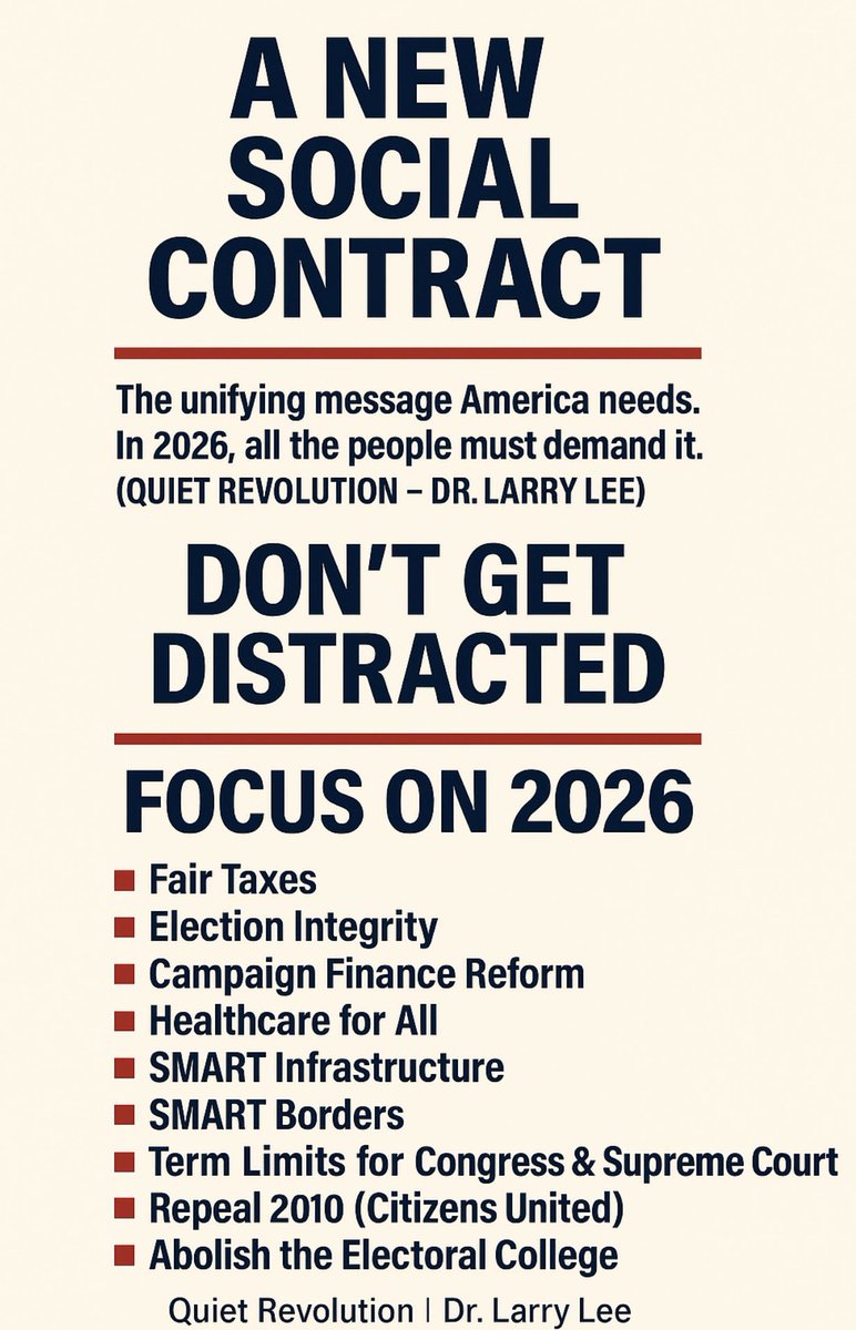 A unifying message 2 present 2 ALL the people and not just we the people. Control the news cycles from now until 2026?!