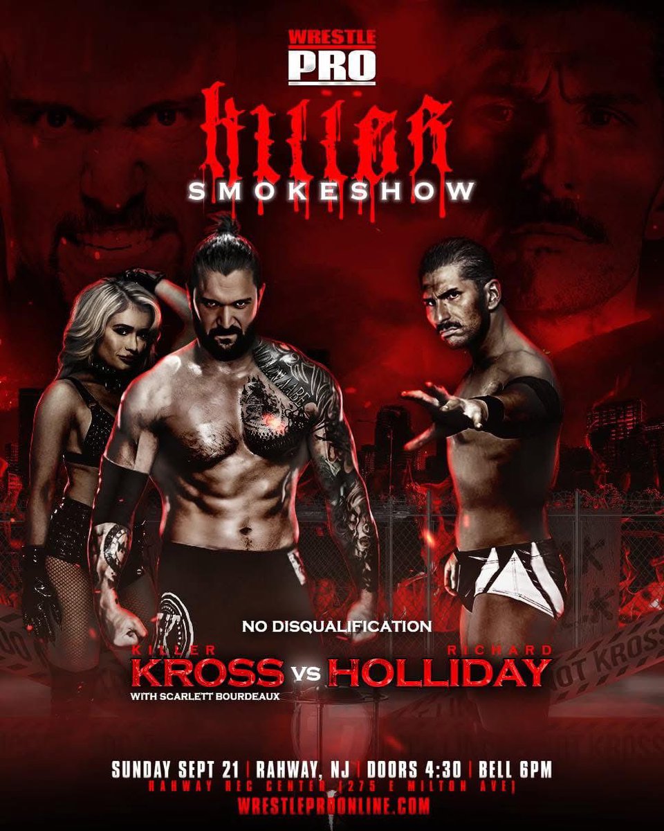 We are on our way to selling out SEPT 21 Rahway, NJ for Killer Smokeshow <a href="/WrestlePro/">𝗪𝗿𝗲𝘀𝘁𝗹𝗲𝗣𝗿𝗼</a> 

Front row sold out in 13 hours &amp; there’s only a few floor seats left.

Link to tickets 🎟️:
eventbrite.com/o/wrestlepro-5…