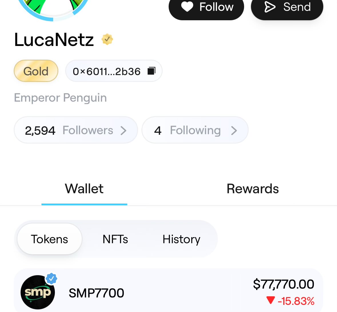 moark 🥃 (@moarkymoark) on Twitter photo $77,770 worth of SMP7700 in <a href="/LucaNetz/">Luca Netz 🐧✳️</a>’s wallet rn; 7.77%
A sign? I dunno. All I see is 7s
$SMP to 77 million $77,770 worth of SMP7700 in <a href="/LucaNetz/">Luca Netz 🐧✳️</a>’s wallet rn; 7.77%
A sign? I dunno. All I see is 7s
$SMP to 77 million