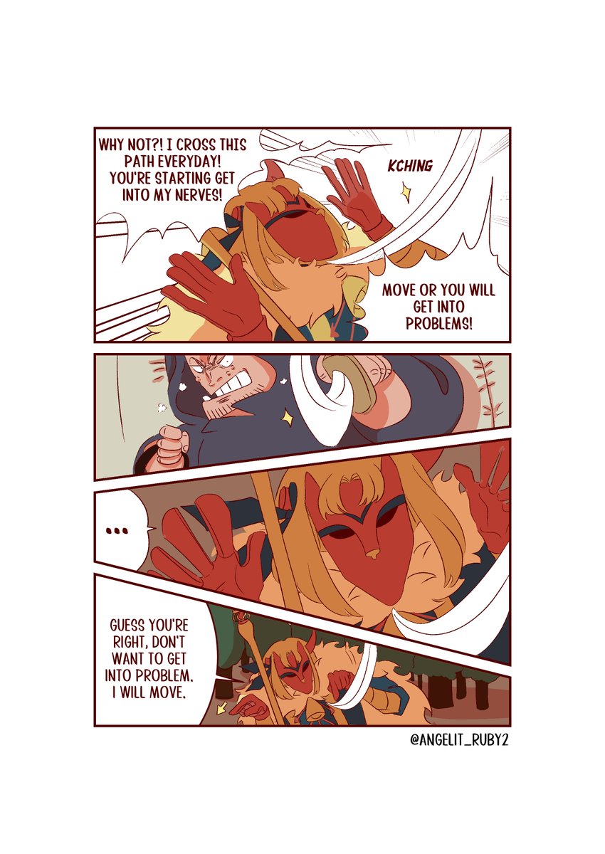angelit_ruby2's tweet photo. Wandering around but he's not an aimless man. First impression matters, do not scold at stranger (2/3)

#comic #illustration #originalcharacters #digitalarts #angelit_oc https://t.co/WSdIcRohKy