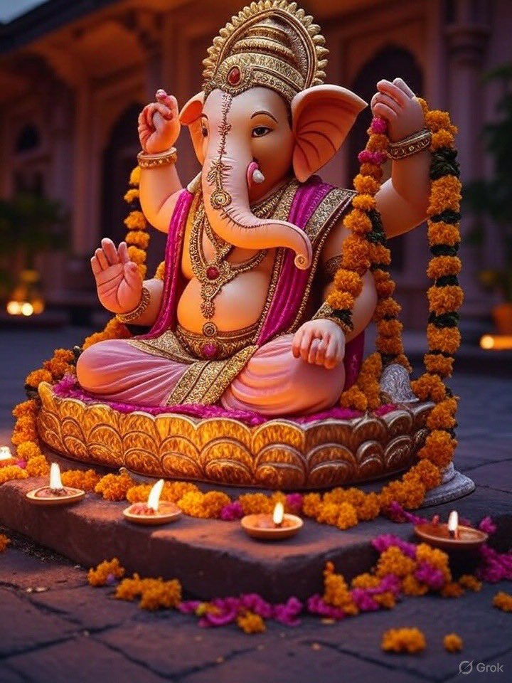 गणेश चतुर्थी की हार्दिक शुभकामनाएं। भगवान गणेश की कृपा से सभी बाधाएं दूर हों और जीवन में सुख-समृद्धि आए।