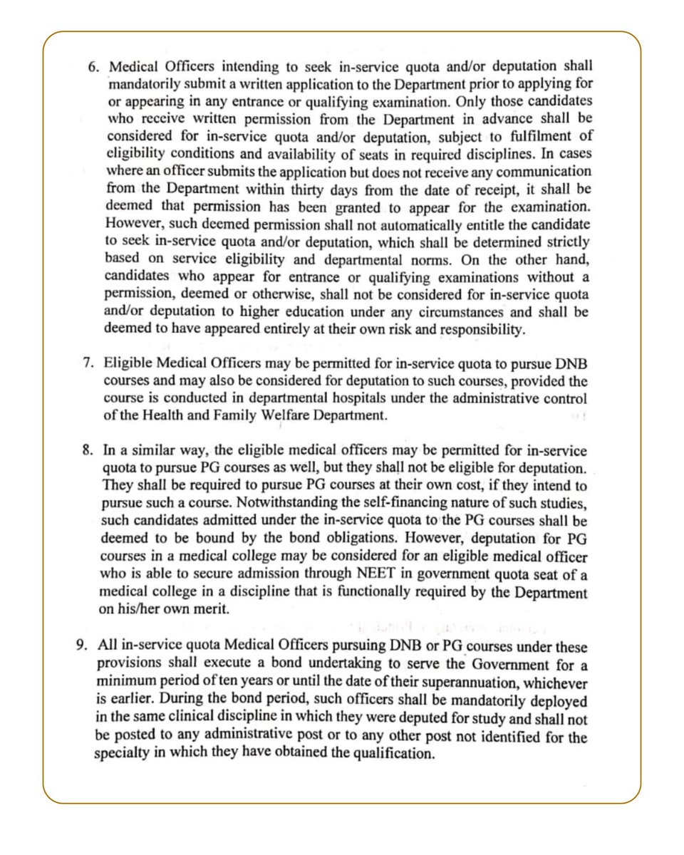 Indian__doctor's tweet image. #Karnataka Govt Order regarding the Deputation of Medical Officers for PG &amp;amp; SS( #Inservice quota), Procedural Guidelines &amp;amp;  Eligibility Criteria
Check Details;

In-service quota and deputation for Ss courses (DM, MCh, recognized fellowships) not permitted.⤵️
#MedTwitter