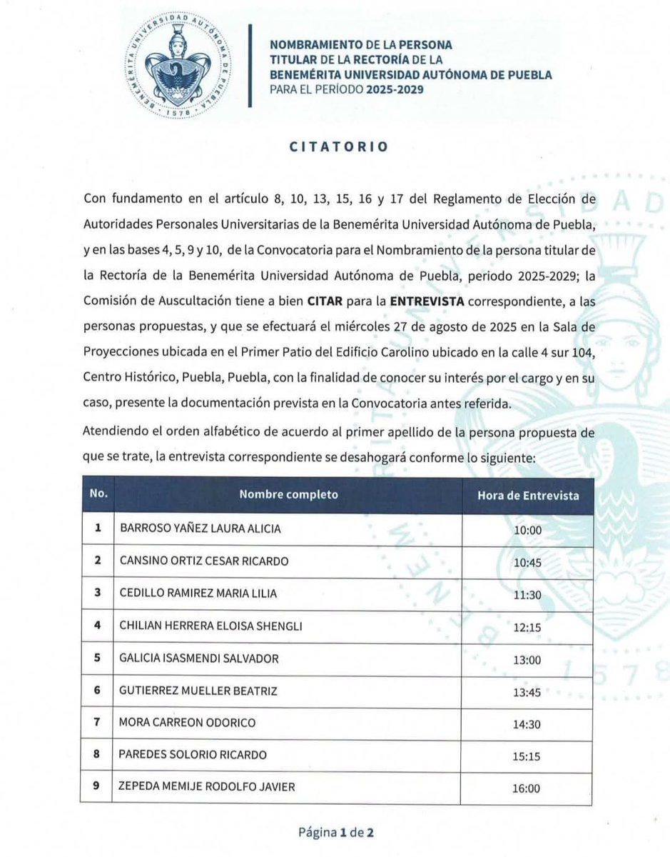 La posible designación de <a href="/BeatrizGMuller/">Beatriz Gutiérrez Müller</a> como rectora es un intento claro de Morena por imponer intereses políticos a nuestra máxima
casa de estudios.

Decimos fuerte y claro: la rectoría no es para Morena, es para la comunidad universitaria.

#BUAP