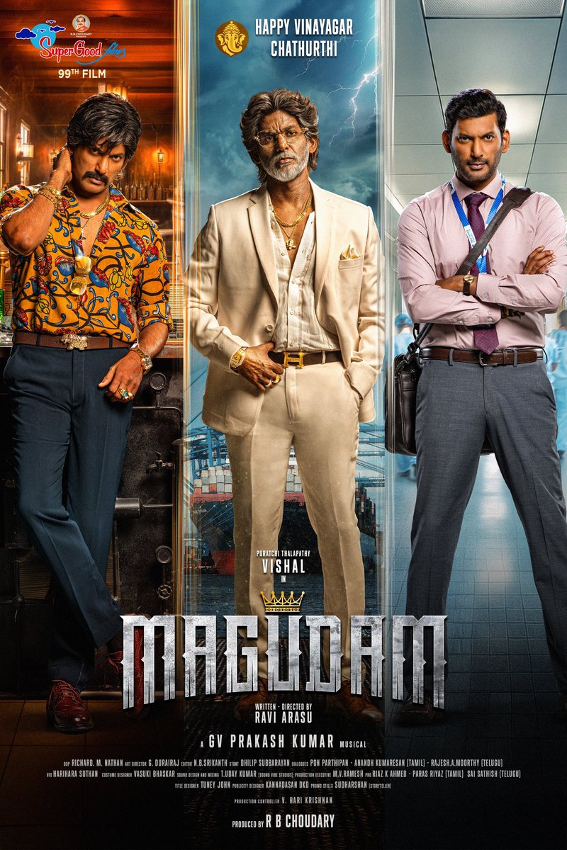 VishalTrends_'s tweet image. Power-Packed First Look of #MAGUDAM ⚓✨

#PuratchithThalapathy @VishalKOfficial in a fierce new avatar 🔥💥

A film that promises action, intensity, and mass ✌️💣
