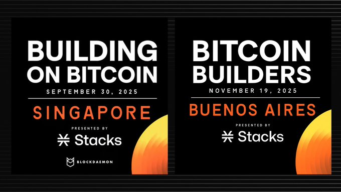 Stacks 生态已准备好在以下活动中为新的建设者和投资者点亮 Orange-Pill：

🔸 TOKEN2049 → Building on Bitcoin Singapore（9月30日，Stacks 主办）
🔸 DEVCONNECT → Bitcoin Builders Buenos Aires（11月19日，Stacks 主办）

那么，下一个值得为建设者或投资者进行 Orange STX Activation