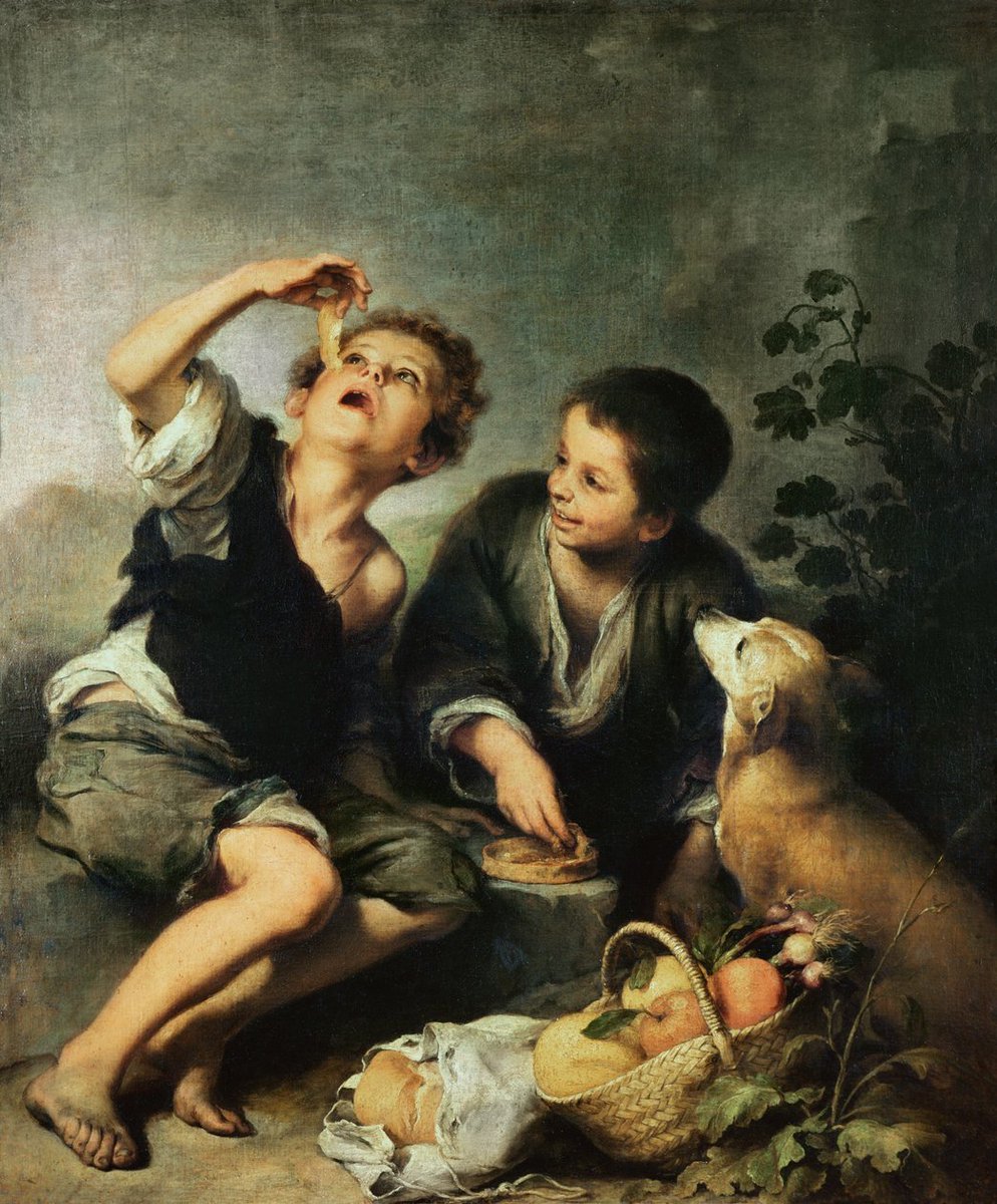 📍, 🚸.

"Niños pícaros" es una parte muy especial y distintiva de la obra de Murillo. Estas pinturas muestran a niños pobres, mendigos o trabajadores callejeros, pero tratados con dignidad, ternura y humanidad, algo poco habitual en el arte barroco, donde la pintura de género