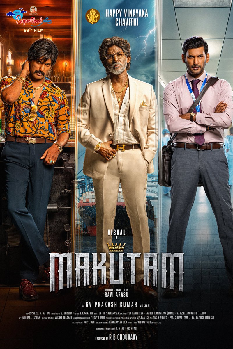 Suresh Kondeti (@santoshamsuresh) on Twitter photo Unveiling the power-packed, versatile FIRST LOOK of <a href="/VishalKOfficial/">Vishal</a> from the epic world of #MAKUTAM ⚓
#MAKUTAMFirstLook
A <a href="/gvprakash/">G.V.Prakash Kumar</a> 🎼
#MAGUDAM #మకుటం #Vishal35 #SGF99 <a href="/officialdushara/">Dushara</a> <a href="/yoursanjali/">Anjali</a> @iyogibabu <a href="/dir_raviarasu/">Raviarasu</a> <a href="/SuperGoodFilms_/">Super Good Films</a> <a href="/PROSaiSatish/">Sai Satish</a> @Ticket_factory Unveiling the power-packed, versatile FIRST LOOK of <a href="/VishalKOfficial/">Vishal</a> from the epic world of #MAKUTAM ⚓
#MAKUTAMFirstLook
A <a href="/gvprakash/">G.V.Prakash Kumar</a> 🎼
#MAGUDAM #మకుటం #Vishal35 #SGF99 <a href="/officialdushara/">Dushara</a> <a href="/yoursanjali/">Anjali</a> @iyogibabu <a href="/dir_raviarasu/">Raviarasu</a> <a href="/SuperGoodFilms_/">Super Good Films</a> <a href="/PROSaiSatish/">Sai Satish</a> @Ticket_factory