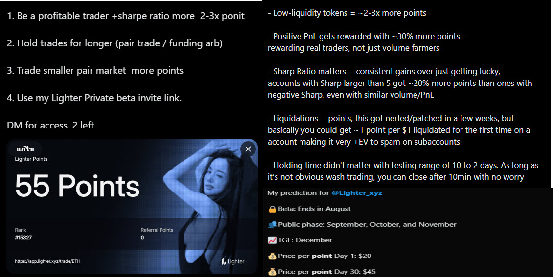 BooPramote's tweet photo. Guild  How To Get high point 2x 3x Below

@Lighter_xyz

250,000 points  allocation slots remain before Season
 0 
📷Beta: Ends in August  📷Point per  Day 1: $20   📷

$Linea $WLFI $HYPER $LINEA $U

code 📷 BVE3FTTC9XDV 🚀

https://t.co/7io9mXOShP https://t.co/EGejFqiPJS