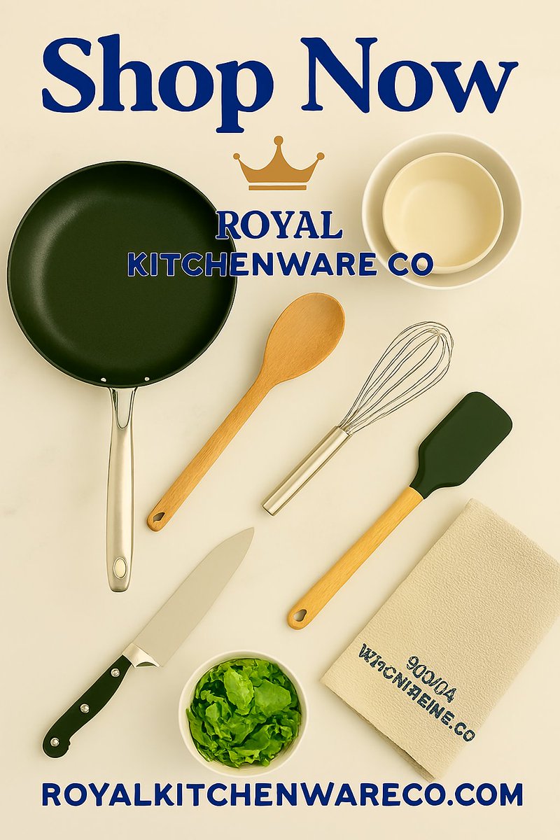 royalkitwareco's tweet image. Whisk, chop, stir, serve—ROYAL KITCHENWARE CO kitchenware is built for every move in your kitchen.
From non-stick finesse to timeless ceramic and wood, this is where style meets utility.
🛒 Shop Now: ROYALKITCHENWARECO.COM
#KitchenEssentials #CookWithRoyalty #PremiumTools