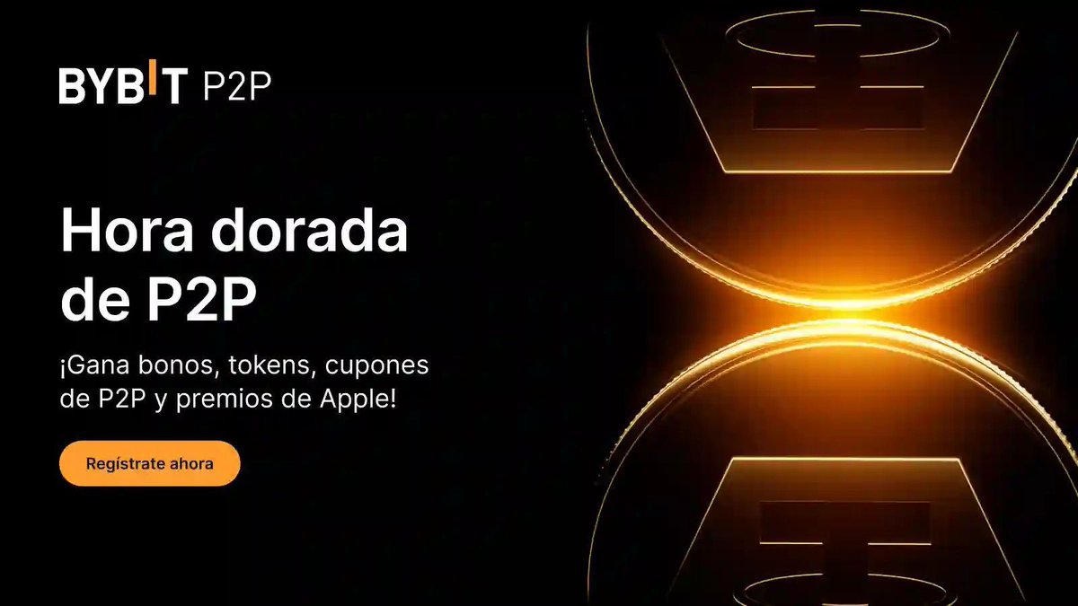 🚨Bybit lanza la Golden Hour P2P🚨

✅Simplemente depositando al menos $100usd usando P2P en ByBit podés ganar:
📱 iPhone 16
🎧 AirPods Max
⌚ Apple Watch Series 10
💰 Bonos en cripto

🔗Link del evento: announcements.bybit.com/es-ES/article/… #BybitP2P #GoldenHour #CryptoLATAM