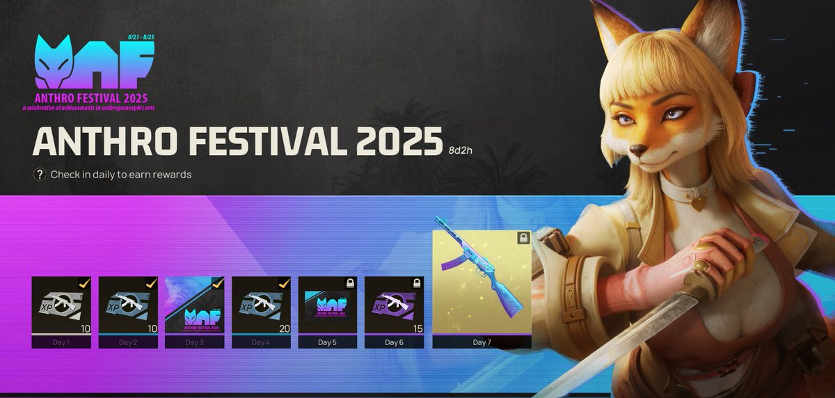 Anthro Festival 2025 Event Extended by One Week!   
Recently, we have received a lot of feedback hoping that we could extend the duration of the Anthro Festival 2025 check-in event.  
We hear your voices!  
The Anthro Festival 2025 check-in event deadline has been extended by one