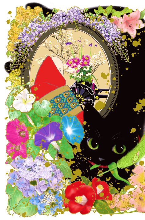 Ninna_ji's tweet photo. 夏限定と通年の黒猫御朱印2種引き続き授与中です🐈‍��

夏季限定「孔雀と黒猫」
通年「四季の花と黒猫」
🐈‍⬛授与所：金堂前納経所
🐈‍⬛授与料：1躯　1,300円
🐈‍⬛受付時間：9：00〜16：30

#仁和寺 #黒猫御朱印 https://t.co/F3Sk4xbNtT