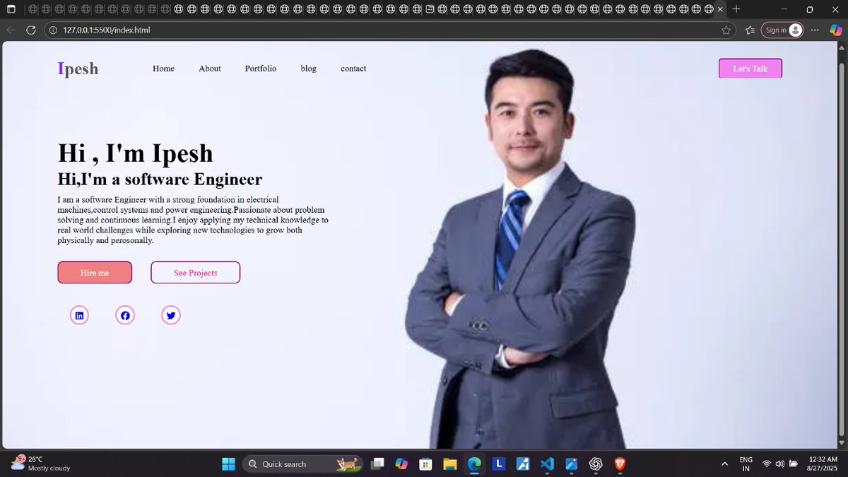 sahu_ipesh's tweet image. Day 6 of #100daysofcode 

-&amp;gt; Solved Next Permutation on LeetCode. 

-&amp;gt;Just created my personal portfolio using HTML &amp;amp; CSS.

#buildinpublic #WebDev #Dsa