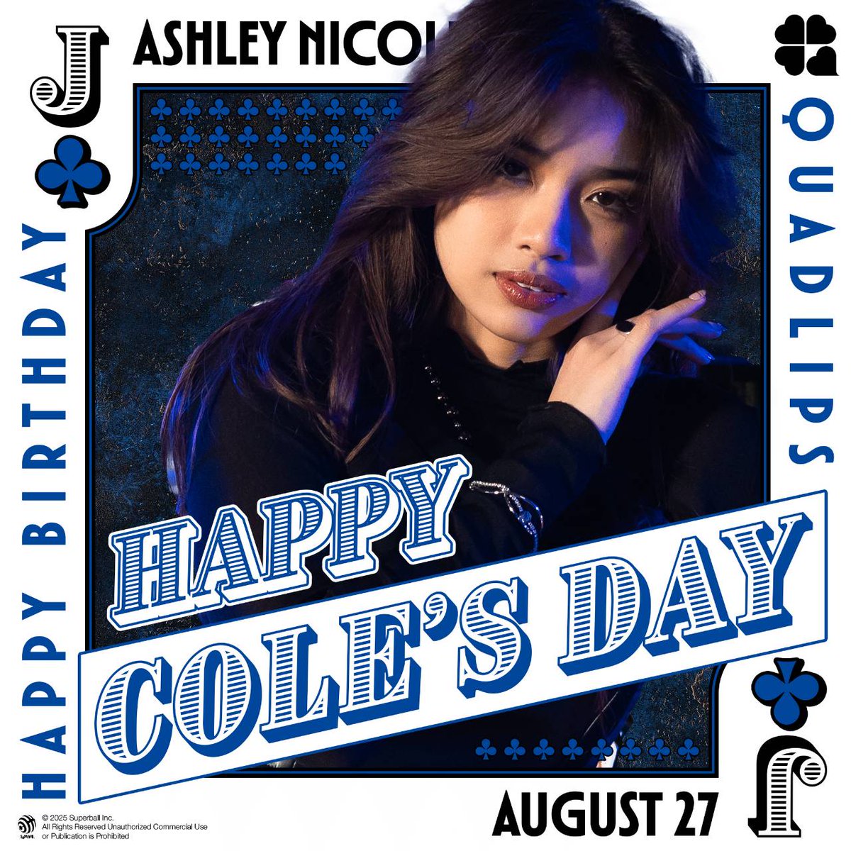 quadlips_staff's tweet photo. 💙♣️COLE Happy Birthday♣️💙 https://t.co/UONyGLLNYp