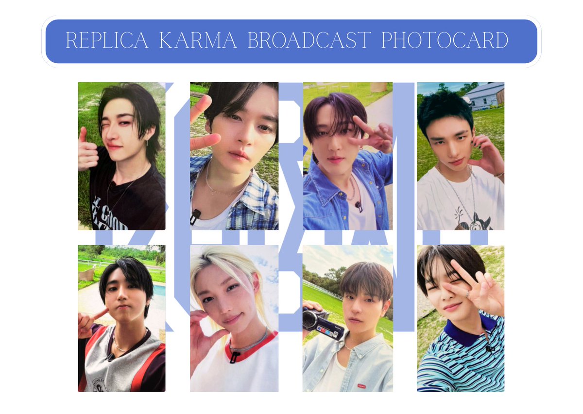 #KARMA2

REPLICA KARMA BROADCAST PHOTOCARD

💵RM2.00 each

❄️Glossy photocard
❄️Price Exc Postage
❄️Unlimited amount of order
❄️You are allowed to collect order too
❄️Comment for order

#pasarskz #pasarstraykidsmy