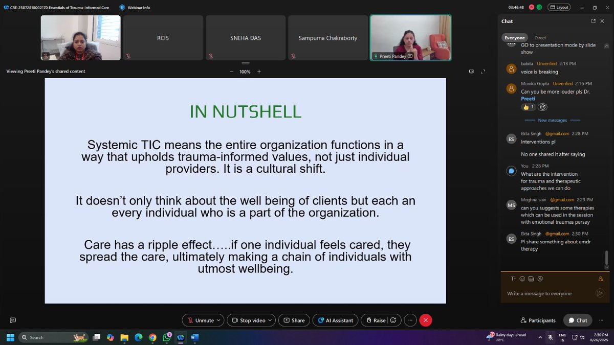 <a href="/nimhrsehore/">NIMHR Sehore</a> successfully conducted an RCI approved National Online CRE on “Essentials of Trauma Informed Care” on 26 Aug 2025) with 210 participants.

<a href="/socialpwds/">Divyang Empowerment</a>
<a href="/MSJEGOI/">Ministry of Social Justice & Empowerment, GOI</a>
#NIMHR #MentalHealth #Rehabilitation
