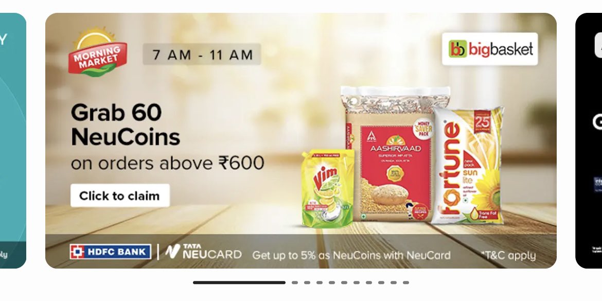 CreditCardsInd's tweet photo. #BBNow MultiDip offer 🎉

✅60 NeuCoins on MOV of 600₹ valid between 7.00am - 11.00am till 29th Aug 2025

✅Card discount

✅Upto 5% neucoins via Tata Neu app

👉User specific
👉Claim before placing order

@iSatishAgarwal 

Don’t have Tata neu Card ?

Apply using my link with zero joining fee:- https://t.co/IAGXTO0fcC

#ccgeek 
#ccgeeks