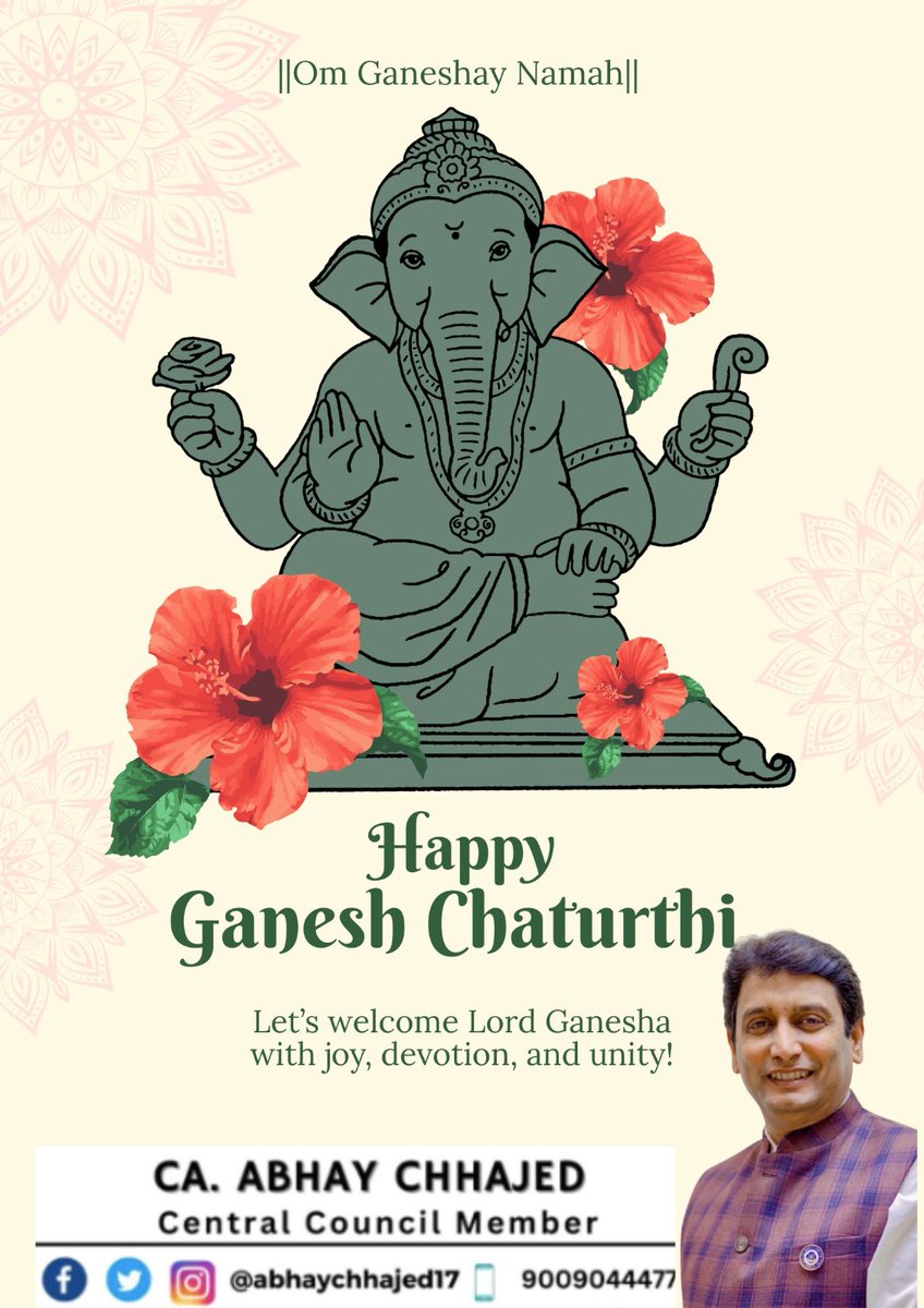 Wishing you and your family a very happy Ganesh Chaturthi. May Lord Ganesha’s blessings brighten your path, bring strength in every challenge, and fill your days with peace and happiness.