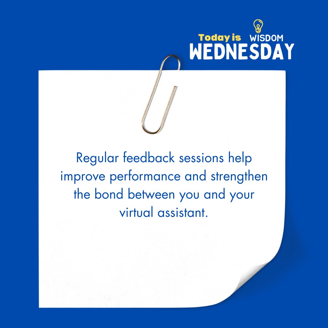 Odyssey_VA's tweet image. Feedback is key to growth! Regular feedback sessions not only enhance performance but also strengthen the bond between you and your virtual assistant. Open communication leads to better results. #FeedbackIsKey #VirtualAssistant