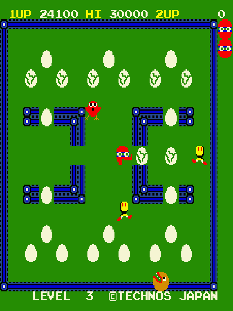 【アケアカ】卵を蹴って孵化させていくアクション『スクランブル・エッグ』が8月28日より配信
famitsu.com/article/202508…

1983年にテクノスジャパンから発売された作品。ジャマをしてくる敵から逃げながらすべてのヒヨコを飛び立たせよう。