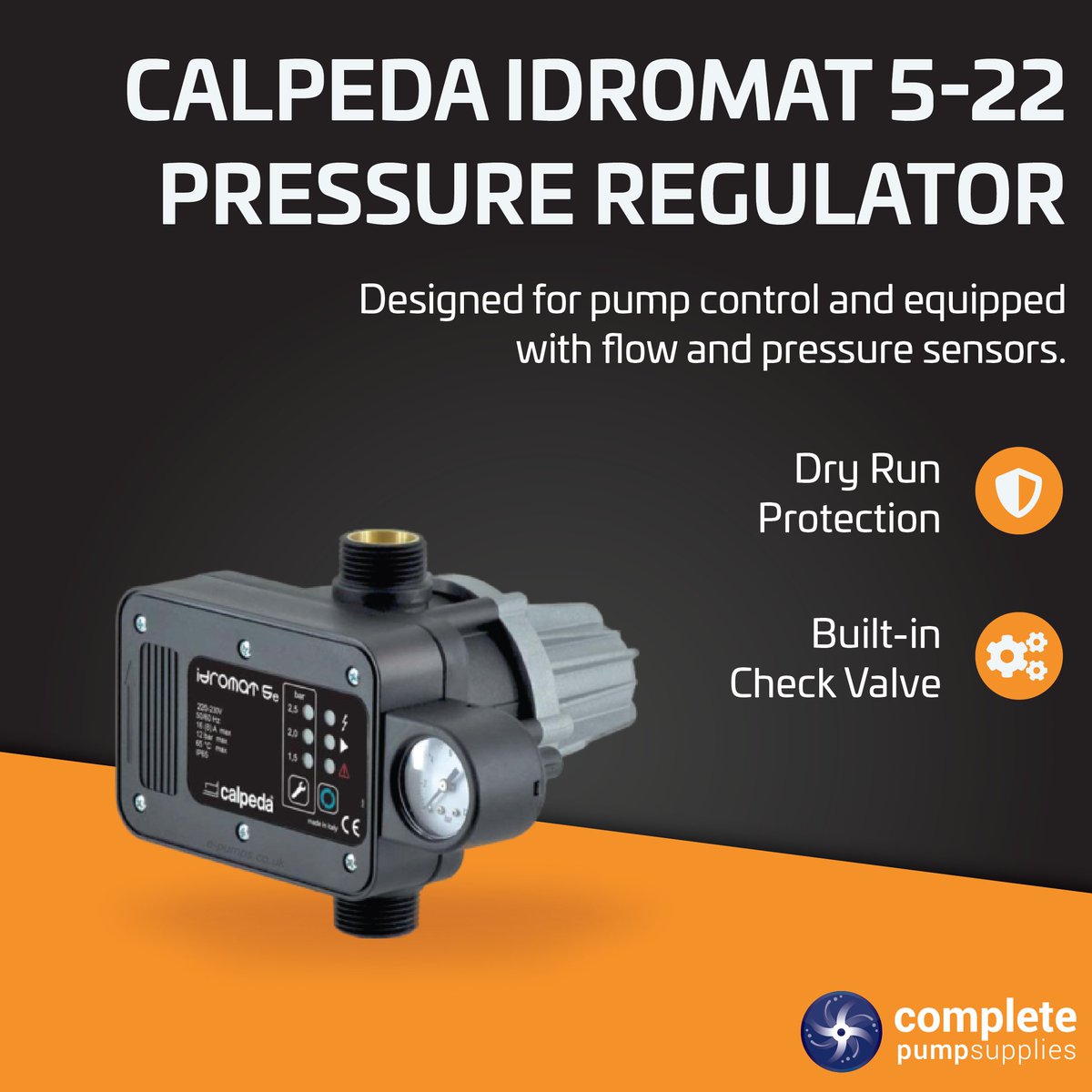 The Calpeda Idromat 5-22 Electronic Pressure Regulator offers a range of features, including protection of the pump against dry running, as well as automatic reset function for the reset of the system without manual operation.

Shop today 👉 loom.ly/PimMhJ4