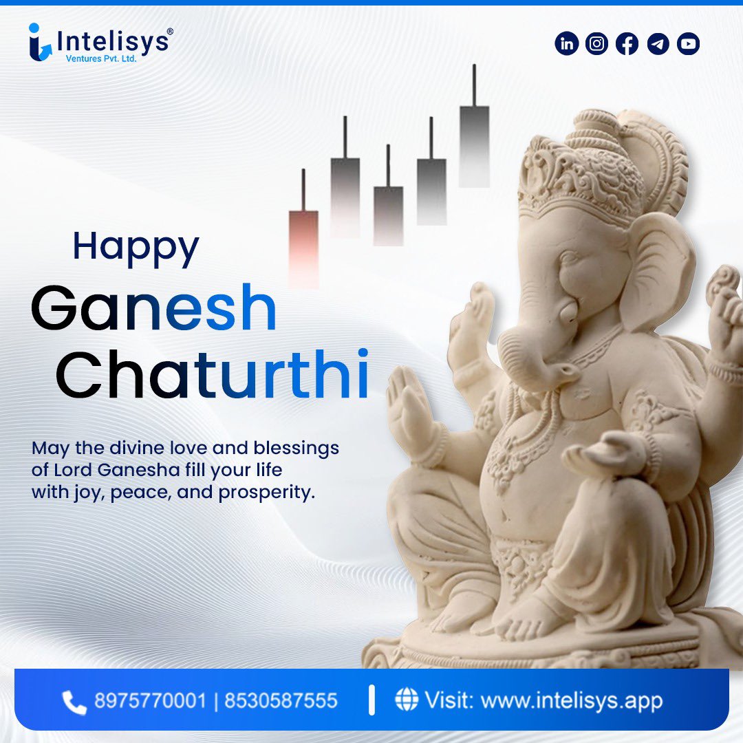 ✨ Happy Ganesh Chaturthi from Intelisys!
✨
May Lord Ganesha bless you with wisdom, prosperity, and success in all your trading &amp; investment journeys🌸
#GaneshUtsav #india #festival #intelisys #amitsuresh