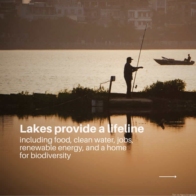 UNEP's tweet photo. Today is the first-ever #WorldLakeDay.

Lakes provide 90% of the world’s surface freshwater and support biodiversity, climate stability, and livelihoods.

Yet, many are in crisis.

It’s time to recognize their value and take action to protect them.