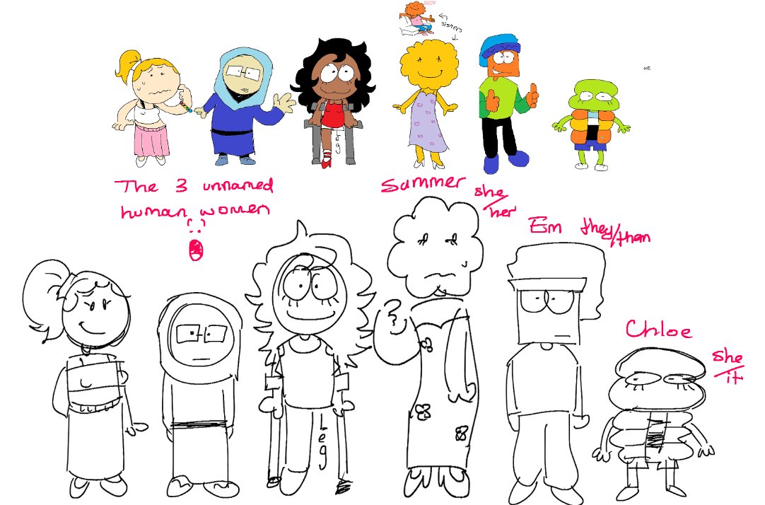 All of my Dave and Bambi designs so far!!!! The only one who isn't canon is Em, because their design is still underdeveloped. But the rest are MoldyGH-approved :D

I'd love if you guys could suggest names for the 3 girls

#daveandbambi