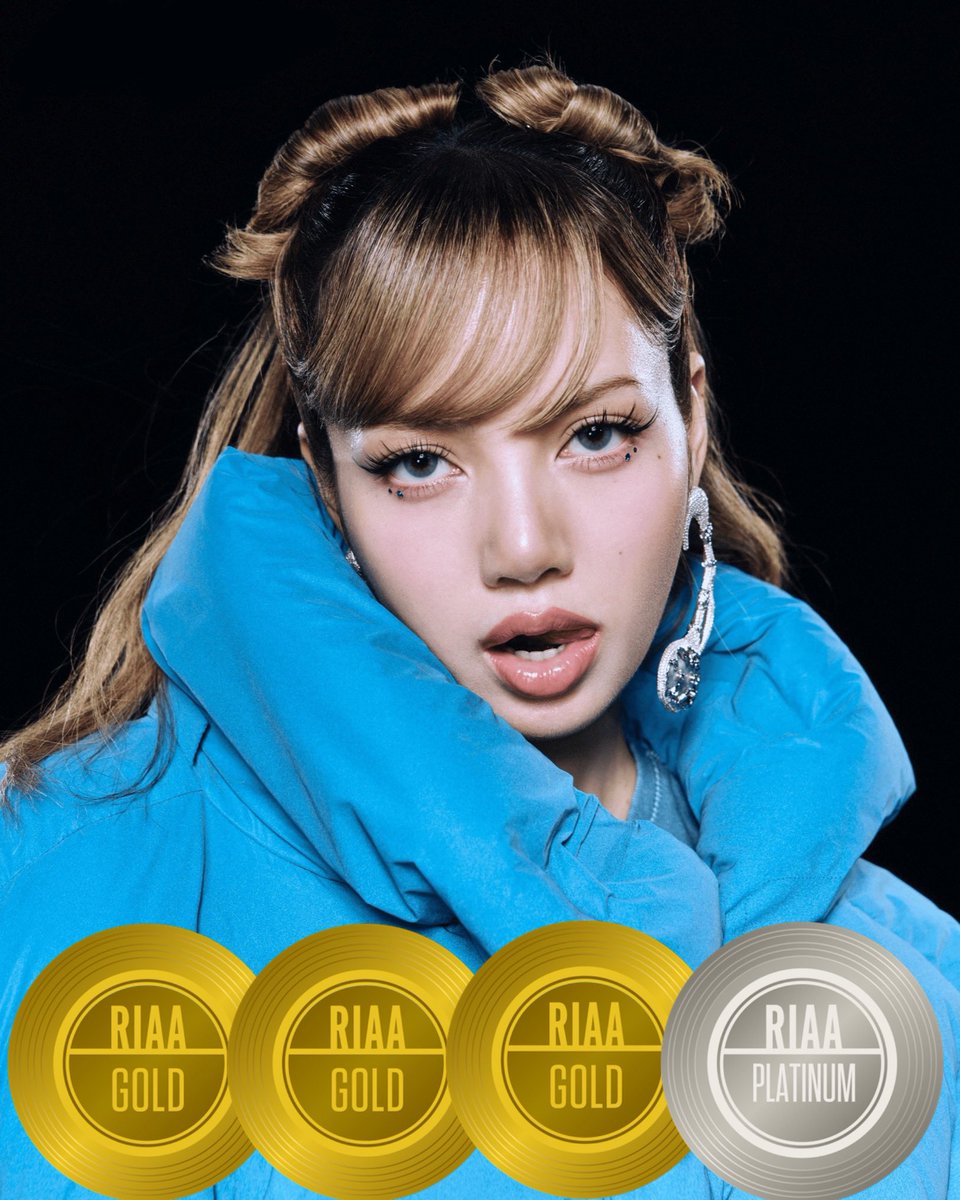 #LISA has 4 eligible RIAA certifications in the US:

MONEY - Gold &amp; Platinum 
LALISA - Gold
ROCKSTAR- Gold

• Gold certification: Requires 500,000 units sold
• Platinum certification: Requires 1,000,000 units sold

If she makes a request to the RIAA, Lisa will set a new record