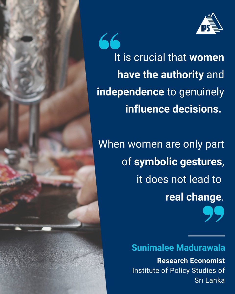 TalkEconSL_IPS's tweet image. 💡Want smarter, fairer policies? Start by listening to women.

IPS&apos; new blog by @SunimaleeM discusses the importance of #inclusivepolicy.

🔗ips.lk/talkingeconomi…
.
.
#COVID19pandemic #lessonslearnt #womeninpolicy #talkingeconomics #IPSSL
